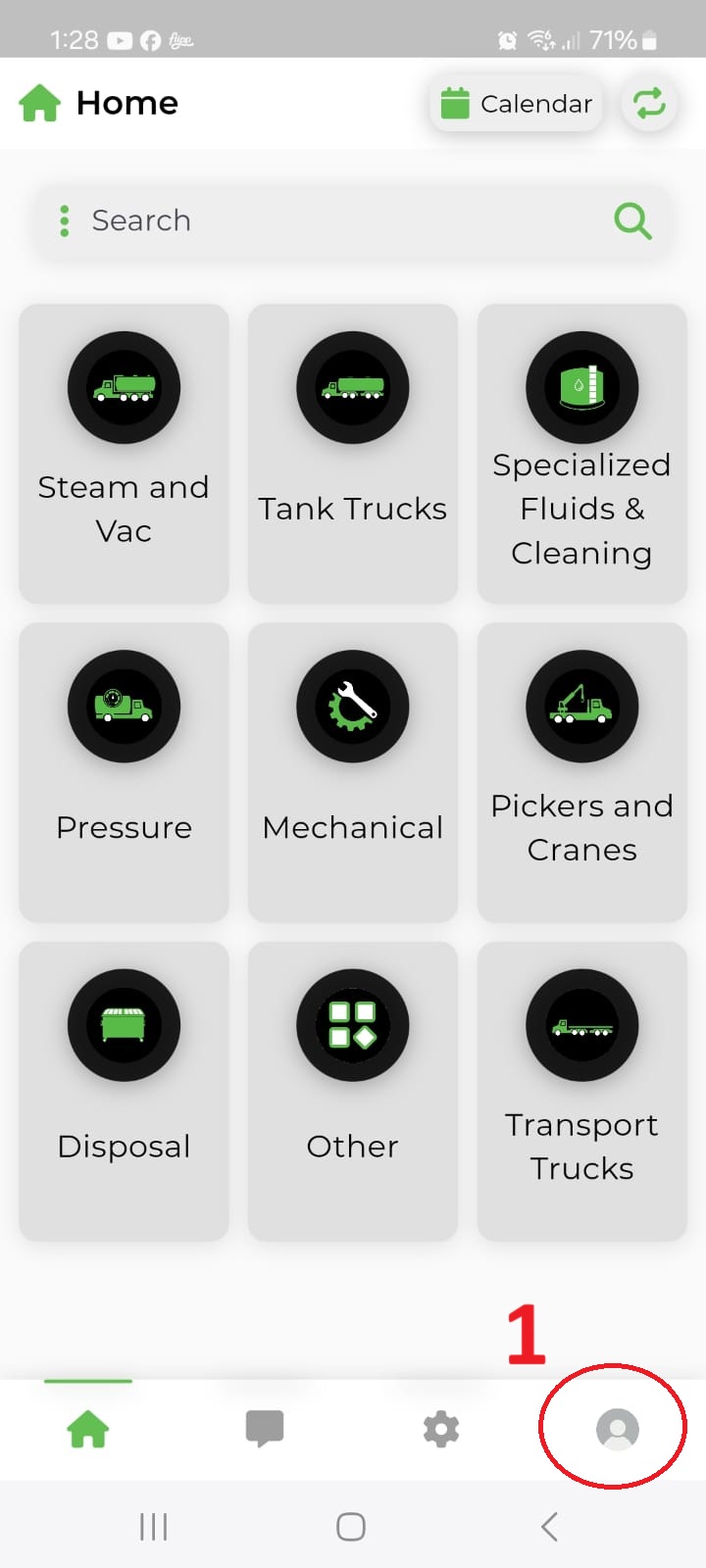 Step 1: Open profile in the Manzer mobile app