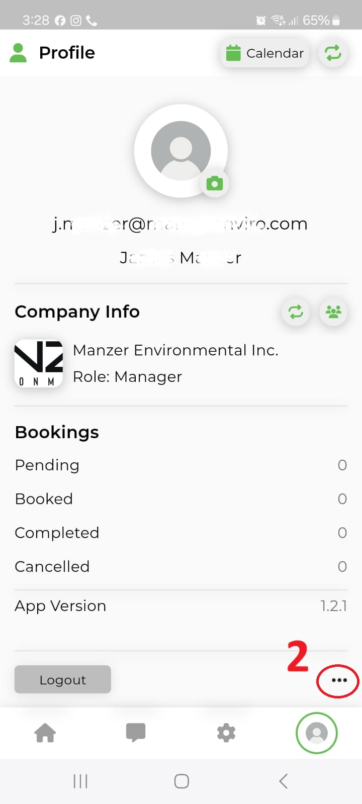 Step 2: Open the profile options menu